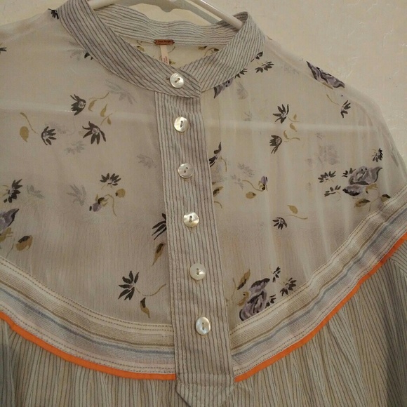 Free People boho blouse in  neutral - Picture 7 of 7